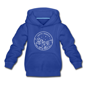 South Dakota Youth Hoodie - State Design Youth South Dakota Hooded Sweatshirt - royal blue
