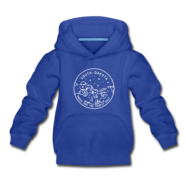South Dakota Youth Hoodie - State Design Youth South Dakota Hooded Sweatshirt - royal blue