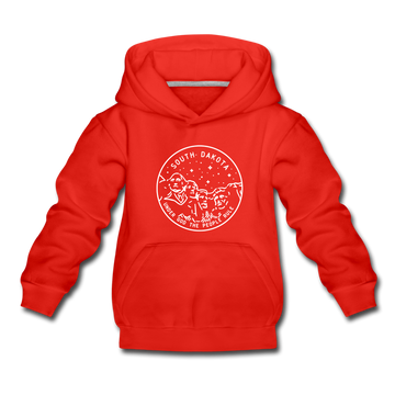 South Dakota Youth Hoodie - State Design Youth South Dakota Hooded Sweatshirt - red