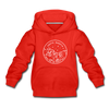 South Dakota Youth Hoodie - State Design Youth South Dakota Hooded Sweatshirt - red
