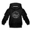 South Dakota Youth Hoodie - State Design Youth South Dakota Hooded Sweatshirt - charcoal gray