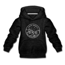 South Dakota Youth Hoodie - State Design Youth South Dakota Hooded Sweatshirt - charcoal gray
