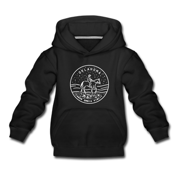 Oklahoma Youth Hoodie - State Design Youth Oklahoma Hooded Sweatshirt - black