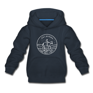 Oklahoma Youth Hoodie - State Design Youth Oklahoma Hooded Sweatshirt - navy