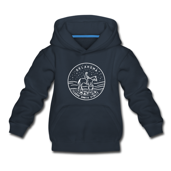 Oklahoma Youth Hoodie - State Design Youth Oklahoma Hooded Sweatshirt - navy