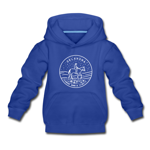 Oklahoma Youth Hoodie - State Design Youth Oklahoma Hooded Sweatshirt - royal blue