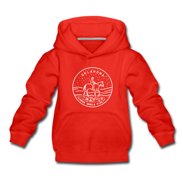 Oklahoma Youth Hoodie - State Design Youth Oklahoma Hooded Sweatshirt - red