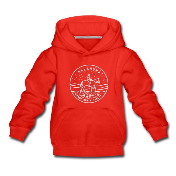 Oklahoma Youth Hoodie - State Design Youth Oklahoma Hooded Sweatshirt - red