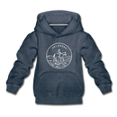 Oklahoma Youth Hoodie - State Design Youth Oklahoma Hooded Sweatshirt - heather denim