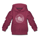 Rhode Island Youth Hoodie - State Design Youth Rhode Island Hooded Sweatshirt - burgundy