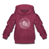 Rhode Island Youth Hoodie - State Design Youth Rhode Island Hooded Sweatshirt - burgundy