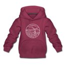 Vermont Youth Hoodie - State Design Youth Vermont Hooded Sweatshirt - burgundy