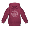 Vermont Youth Hoodie - State Design Youth Vermont Hooded Sweatshirt - burgundy