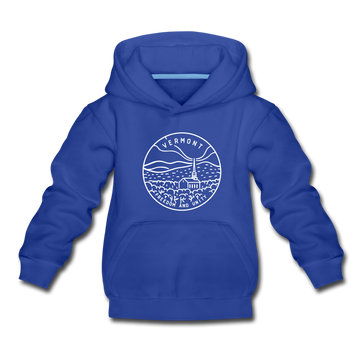 Vermont Youth Hoodie - State Design Youth Vermont Hooded Sweatshirt - royal blue