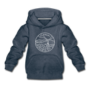 Vermont Youth Hoodie - State Design Youth Vermont Hooded Sweatshirt - heather denim