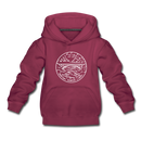 West Virginia Youth Hoodie - State Design Youth West Virginia Hooded Sweatshirt - burgundy