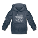 West Virginia Youth Hoodie - State Design Youth West Virginia Hooded Sweatshirt - heather denim