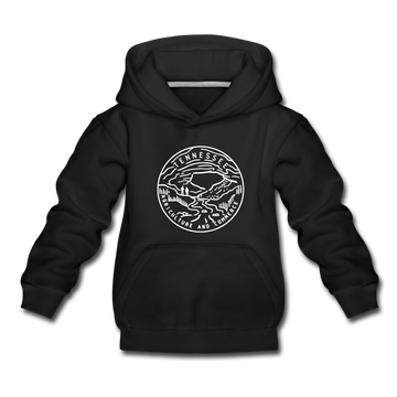 Tennessee Youth Hoodie - State Design Youth Tennessee Hooded Sweatshirt - black