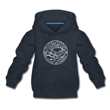 Tennessee Youth Hoodie - State Design Youth Tennessee Hooded Sweatshirt - navy