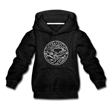 Tennessee Youth Hoodie - State Design Youth Tennessee Hooded Sweatshirt - charcoal gray