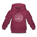 Wyoming Youth Hoodie - State Design Youth Wyoming Hooded Sweatshirt - burgundy