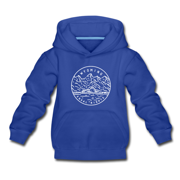 Wyoming Youth Hoodie - State Design Youth Wyoming Hooded Sweatshirt - royal blue