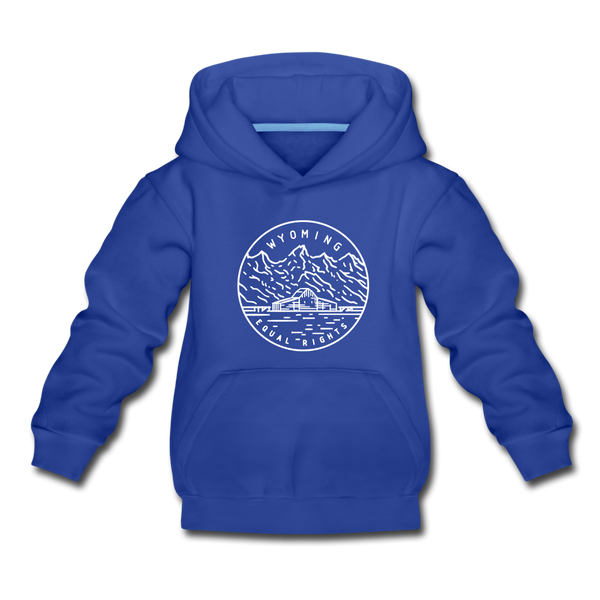 Wyoming Youth Hoodie - State Design Youth Wyoming Hooded Sweatshirt - royal blue