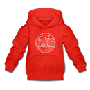 Wyoming Youth Hoodie - State Design Youth Wyoming Hooded Sweatshirt - red