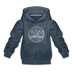 Wyoming Youth Hoodie - State Design Youth Wyoming Hooded Sweatshirt - heather denim