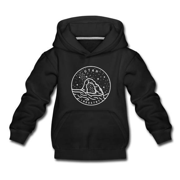 Utah Youth Hoodie - State Design Youth Utah Hooded Sweatshirt - black