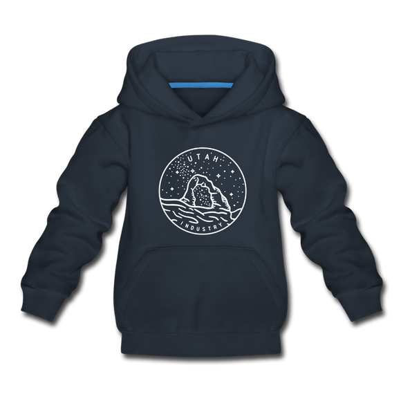 Utah Youth Hoodie - State Design Youth Utah Hooded Sweatshirt - navy