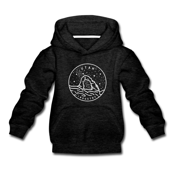 Utah Youth Hoodie - State Design Youth Utah Hooded Sweatshirt - charcoal gray