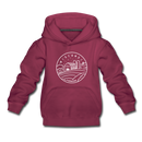 Wisconsin Youth Hoodie - State Design Youth Wisconsin Hooded Sweatshirt - burgundy