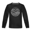 Alaska Youth Long Sleeve Shirt - State Design Youth Long Sleeve Alaska Tee - black