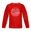 Alaska Youth Long Sleeve Shirt - State Design Youth Long Sleeve Alaska Tee - red