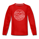 Alaska Youth Long Sleeve Shirt - State Design Youth Long Sleeve Alaska Tee - red