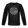 Alaska Youth Long Sleeve Shirt - State Design Youth Long Sleeve Alaska Tee - charcoal gray