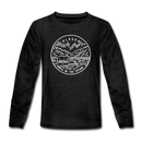 Alaska Youth Long Sleeve Shirt - State Design Youth Long Sleeve Alaska Tee - charcoal gray