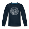 Alaska Youth Long Sleeve Shirt - State Design Youth Long Sleeve Alaska Tee - deep navy