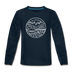 Alaska Youth Long Sleeve Shirt - State Design Youth Long Sleeve Alaska Tee - deep navy