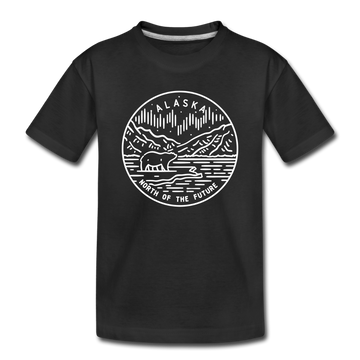 Alaska Toddler T-Shirt - State Design Alaska Toddler Tee - black