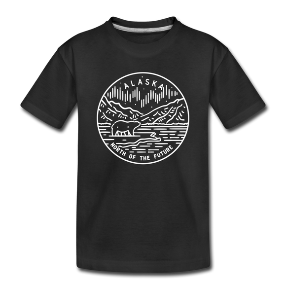 Alaska Toddler T-Shirt - State Design Alaska Toddler Tee - black