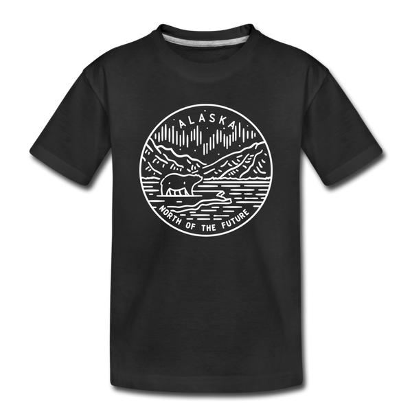 Alaska Toddler T-Shirt - State Design Alaska Toddler Tee - black