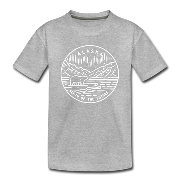 Alaska Toddler T-Shirt - State Design Alaska Toddler Tee - heather gray