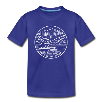 Alaska Toddler T-Shirt - State Design Alaska Toddler Tee - royal blue