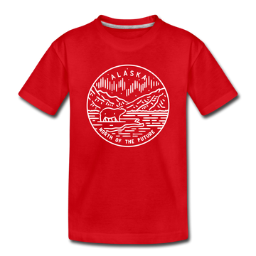 Alaska Toddler T-Shirt - State Design Alaska Toddler Tee - red