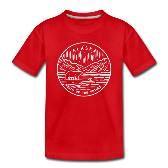 Alaska Toddler T-Shirt - State Design Alaska Toddler Tee - red