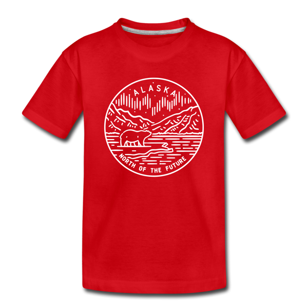 Alaska Toddler T-Shirt - State Design Alaska Toddler Tee - red