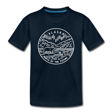 Alaska Toddler T-Shirt - State Design Alaska Toddler Tee - deep navy