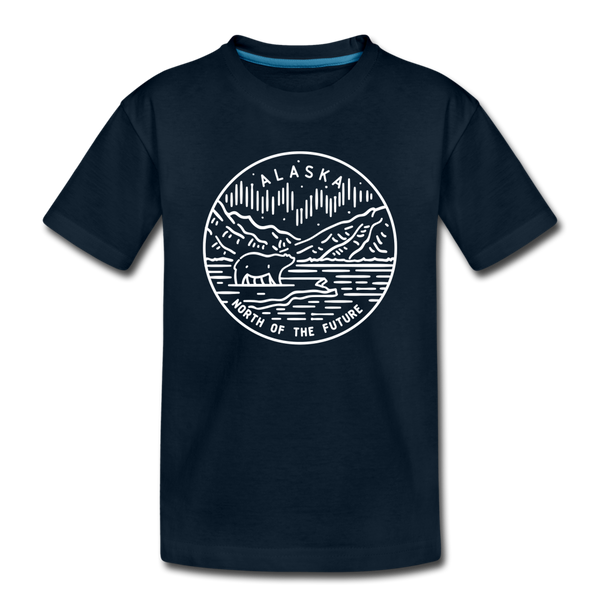 Alaska Toddler T-Shirt - State Design Alaska Toddler Tee - deep navy